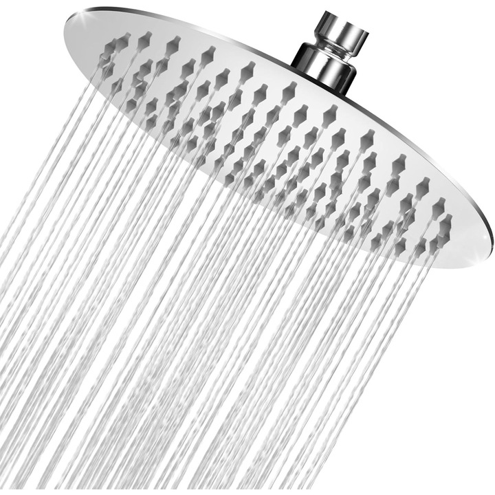 Cap de dus ploaie, tip palarie, 25x25 cm, cromat, 100 duze, rotire 360gr