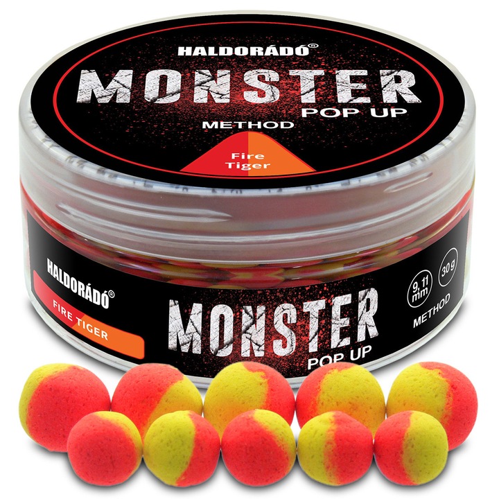 Momeala carlig, Haldorado, Monster Pop Up Method, 30g, 9, 11 mm, Fire Tiger