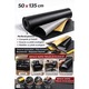 Piele Ecologica Autoadeziva, Imitatie de Piele Naturala, Piele Sintetitca, pentru Reconditionare Canapele, Scaune, Fotolii si Interior Auto, Dimensiune 50 x 135 cm, Material Premium Negru, ORIGINAL DEALS