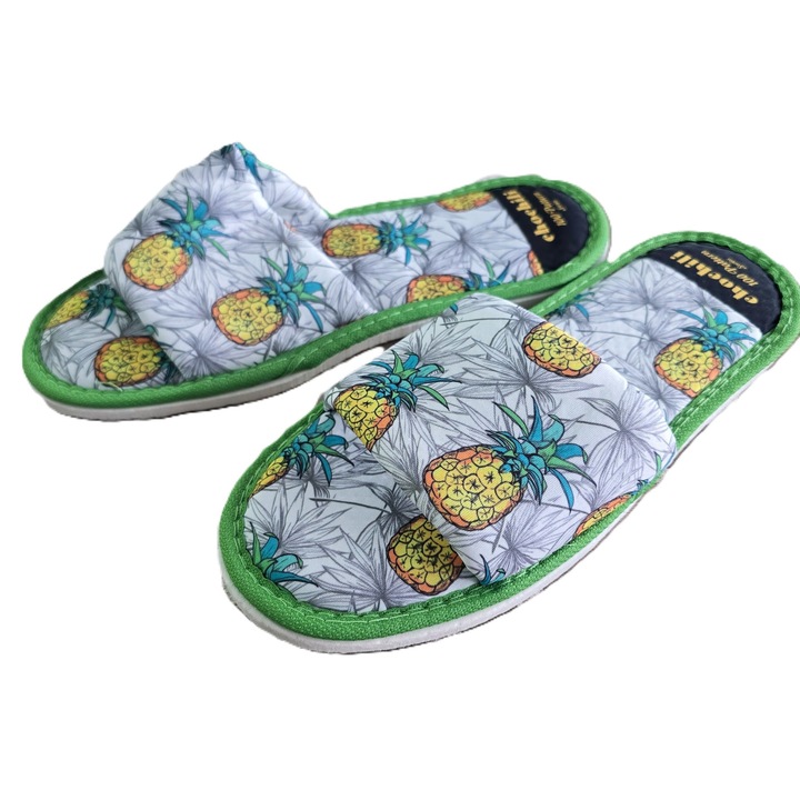Papuci de casa Kotonia Home - masura 38-40, decor Ananas