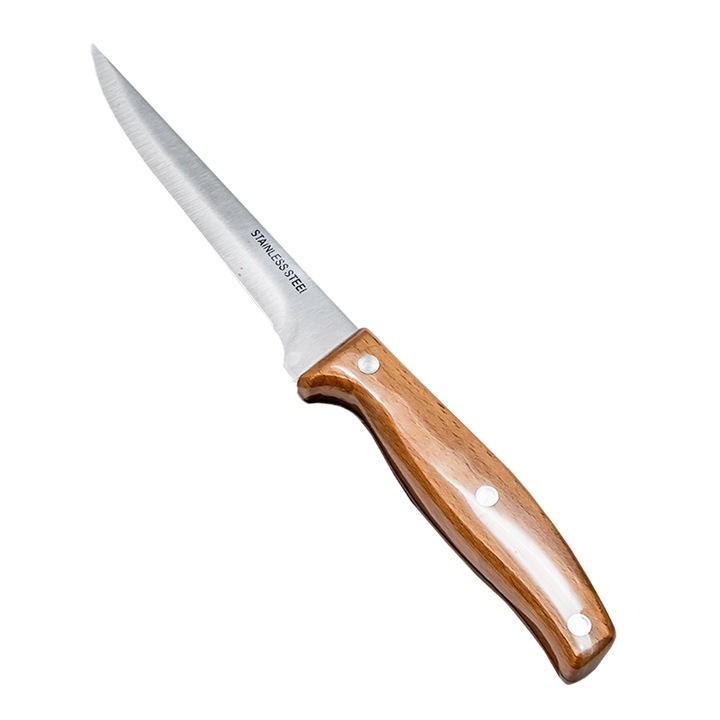Cutit din inox, cu maner din lemn, 28, 5 cm - eMAG.ro