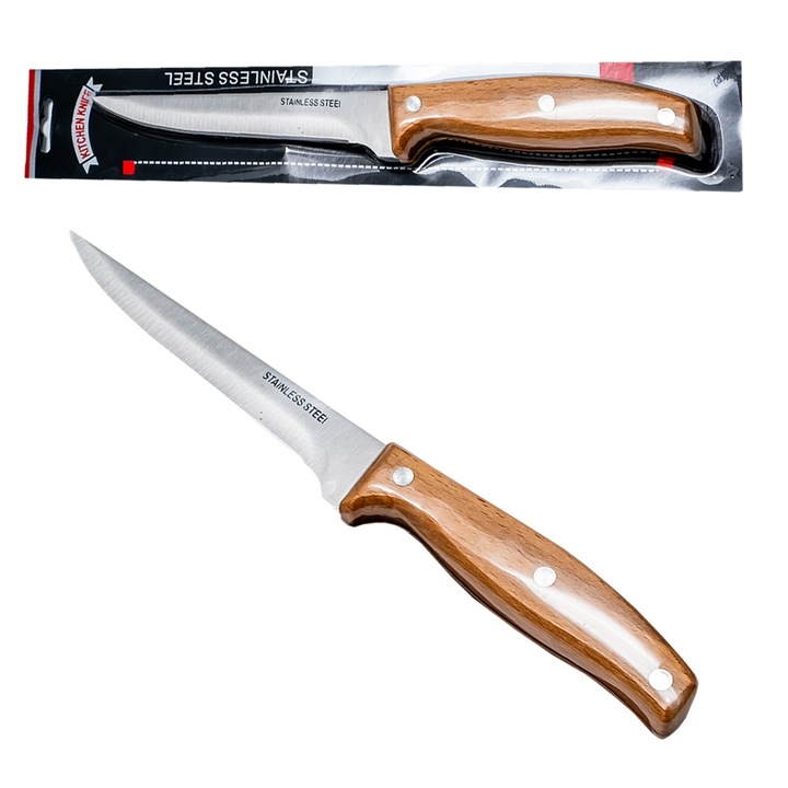 Cutit din inox, cu maner din lemn, 28, 5 cm