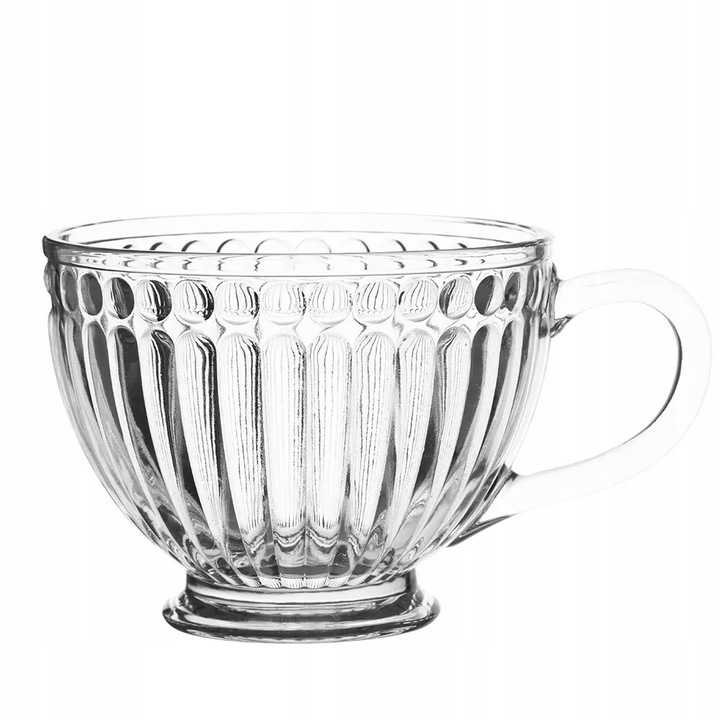 Cana din sticla transparenta pe picior Altom, 430ml, 8,8x14,5cm