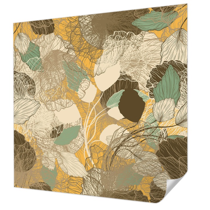 Fali Fotótapéta Autocolant, Wallfluent, Frumusetea plantelor, Galben, 250 x 250 cm, Pentru Perete, Rezistente La Apa, Umiditate Si Pete, 010170060030000012820