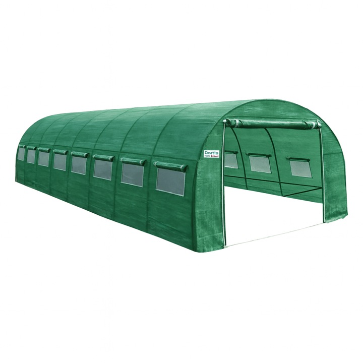 Соларна градинска шатра Cortis 3 x 10 м, подсилено полиетиленово покритие, YKK обков, поцинкована метална конструкция