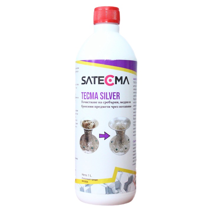 Професионален препарат за почистване на сребро и злато, TECMA SILVER, 500ml