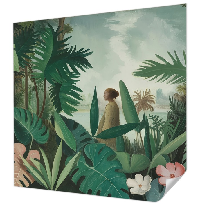 Fali Fotótapéta Autodeziv, Wallfluent, Jungla exotica, Verde, 250 x 250 cm, Pentru Sufragerie, Dormitor, 010170060030000284712