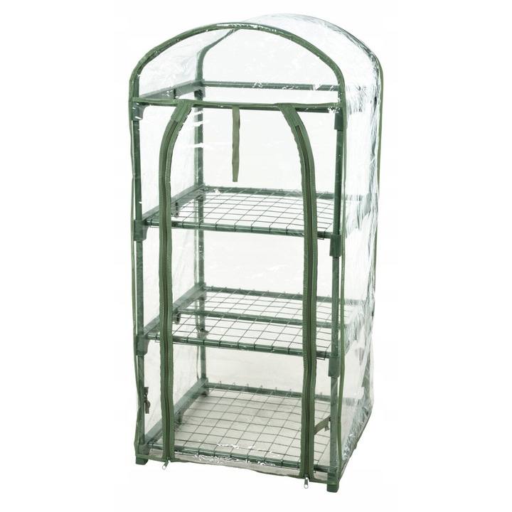 Sere 3 niveluri Koopman, metal verde, 50x45x105 cm, compacta pentru balcon si gradina