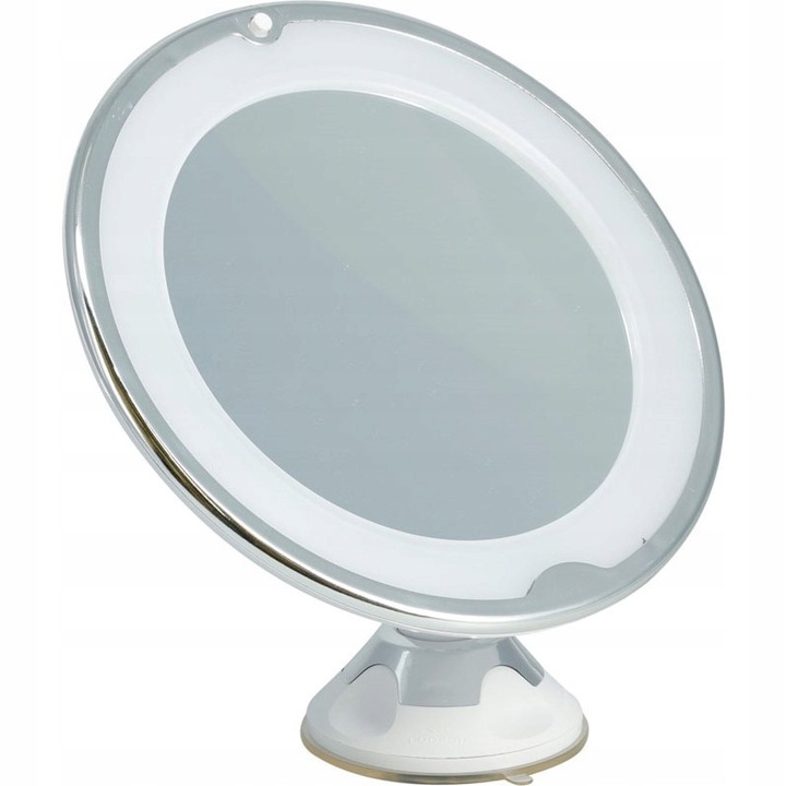 LED-es kozmetikai tükör állványon, Koopman, 5x nagyítás, ezüst, 20 cm, 1 darabos készlet