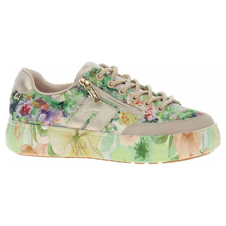 Tenisi dama Rieker, verde, talpa cu memorie, insertii detasabile, Verde