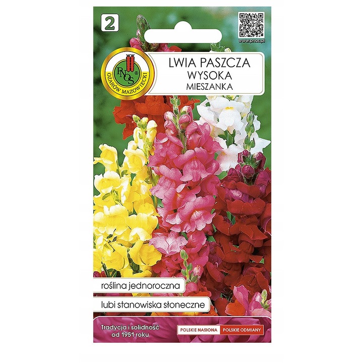 Seminte Lwia paszcza, Pnos, amestec flori colorate, 0,3 g, inaltime 70-90 cm, planta anuala