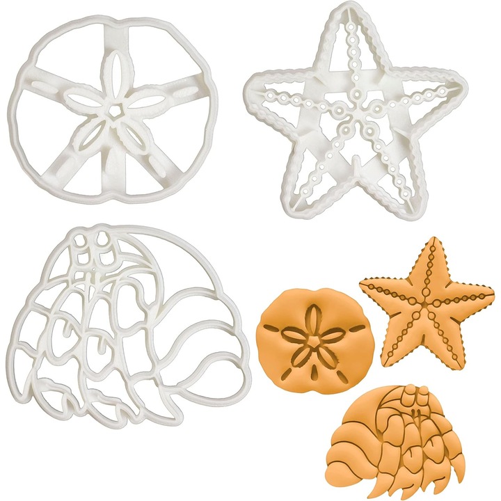 Set 3 Forme Taiat Fursecuri Marine: Stea, Scoica, Crabul Pustnic