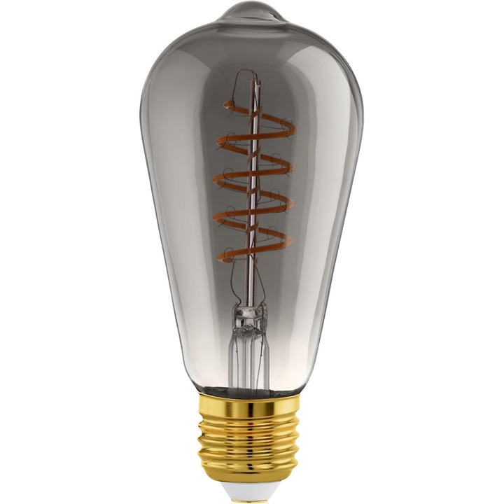 EGLO E27 Dimmelhető Spirál LED Izzó, Fekete Átlátszó, 4W, 100lm, Meleg Fehér 2000K