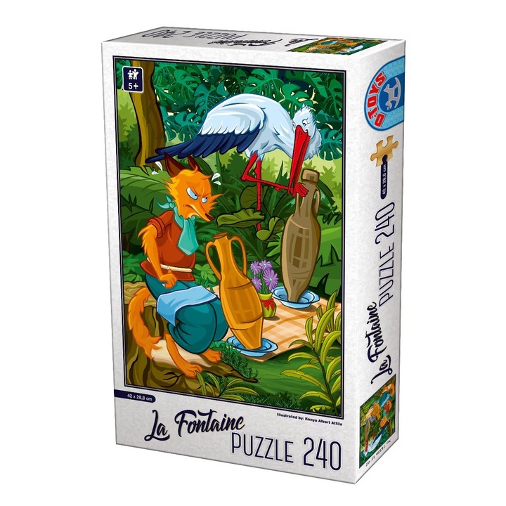 Oktató puzzle, Róka és jegenyefenyő, 240 darab, Gyermekeknek, Többszínű