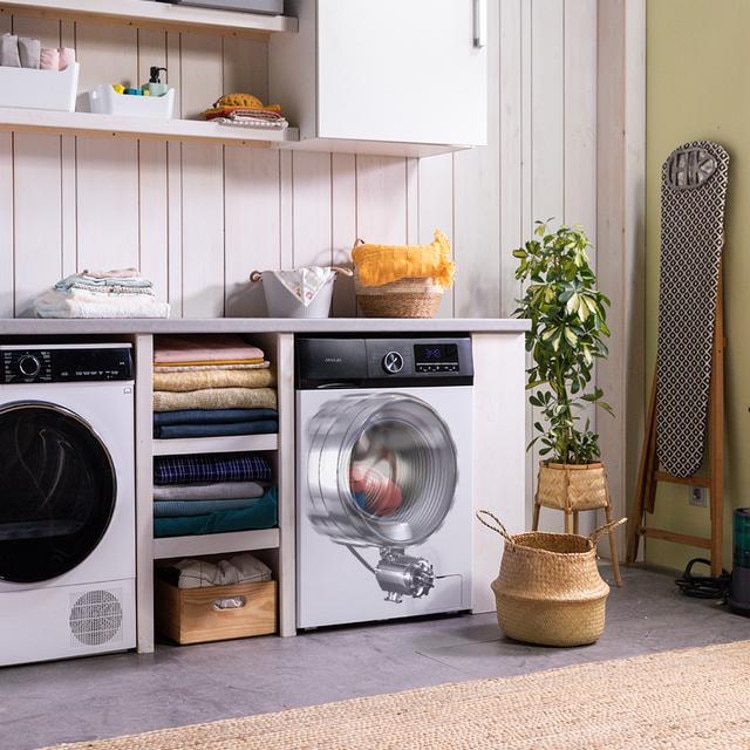 Masina de spalat rufe Cecotec, Bolero DressCode 8500 Inverter A, 8 kg, 1400 RPM, 16 programe prestabilite, functie SteamMax, functie Drum Clean, AllergyCare, tehnologie Inverter Plus, tambur Pearl, finisaj cromat, design modern, picioare ajustabile, alb