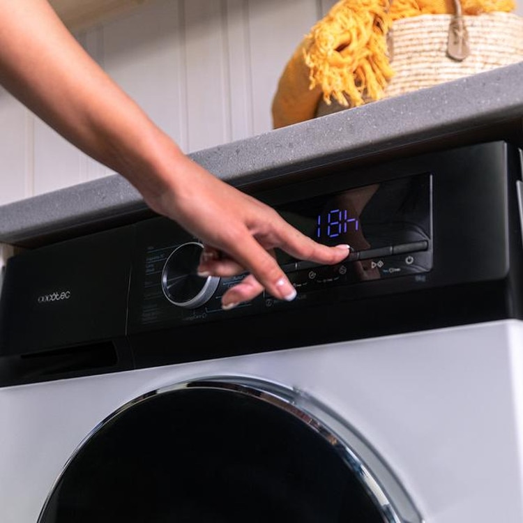 Masina de spalat rufe Cecotec, Bolero DressCode 8500 Inverter A, 8 kg, 1400 RPM, 16 programe prestabilite, functie SteamMax, functie Drum Clean, AllergyCare, tehnologie Inverter Plus, tambur Pearl, finisaj cromat, design modern, picioare ajustabile, alb
