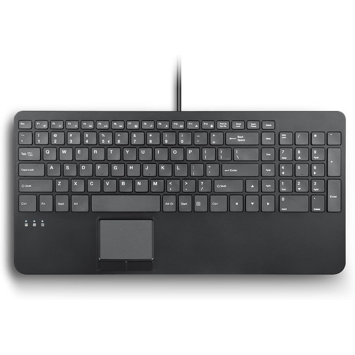 Компактна клавиатура Perixx PERIBOARD-534 с тъчпад и USB хъб