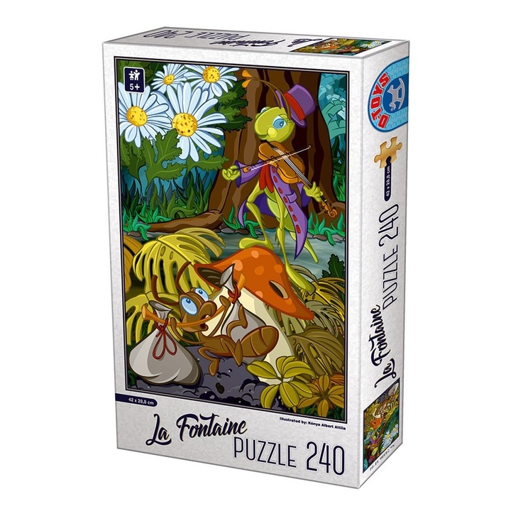 Oktató puzzle, Tücsök és Hangya, 240 darab, Gyermekeknek, Többszínű