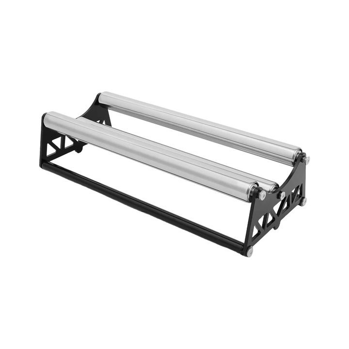 Rozsdamentes acél médiahenger tartó 50x22cm, könnyű kihúzás, mozgatható tálca, 4,35 kg, ezüst