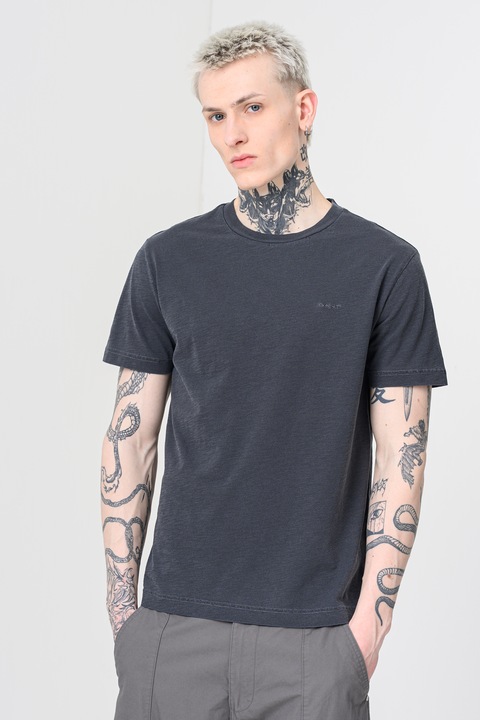 Gant, Tricou regular-fit din bumbac, Gri antracit