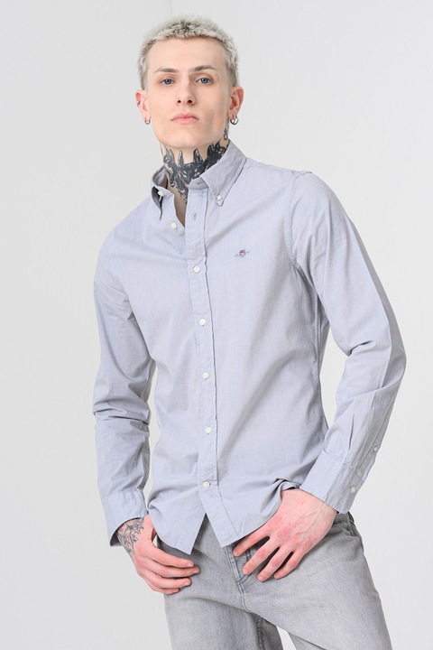 Gant, Szűk fazonú ing legombolt gallérral, Világosszürke