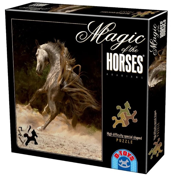 Különleges ló alakú puzzle, Magic of the Horses, 239 darabos, Gyermekeknek, Többszínű
