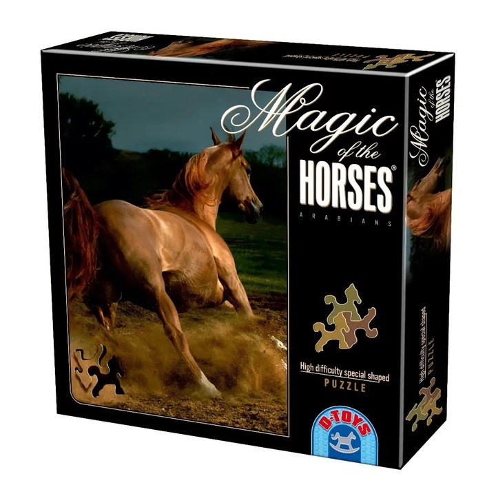 Különleges ló alakú puzzle, Magic of the Horses, 239 darabos, Gyermekeknek, Barna