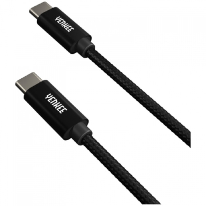 Cablu de date YENKEE YCU C101 BK Type-C male la Type-C male, 1m, negru