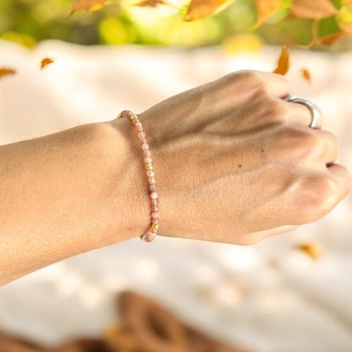 Bratara dama Piatra Soarelui Anjali cu argint placat cu aur