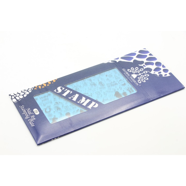 Matriță pentru ștampilă unghii, Global Fashion, Anul Nou, 5x6, 5cm, multicolor