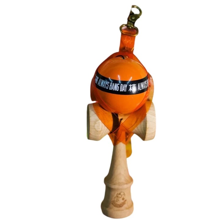 Husă pentru Kendama, Krista, PVC, portocalie, 12x6cm, design breloc