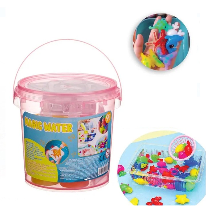 Set Galeata Magic Water Lumi LUXURY, 9 bucati, forme jelly, plastic, pentru 3 ani