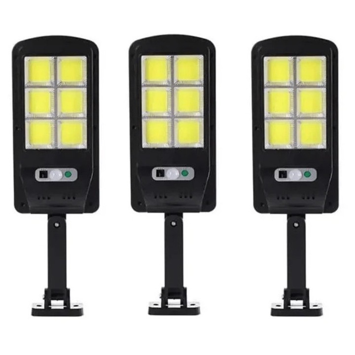 Set x x Lampa Solara de Perete cu Senzor de Miscare Promagg® – 120 LED COB, 4 Moduri Iluminare, Panou Solar Extern