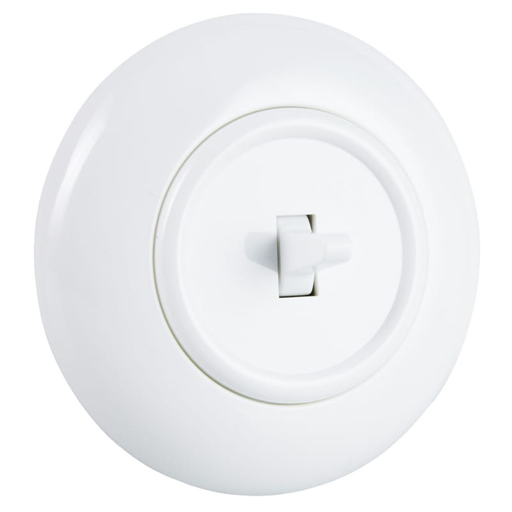 Intrerupator Cruce Rotund Incastrat cu Rama Interior IP20 Plastic ALB DPM