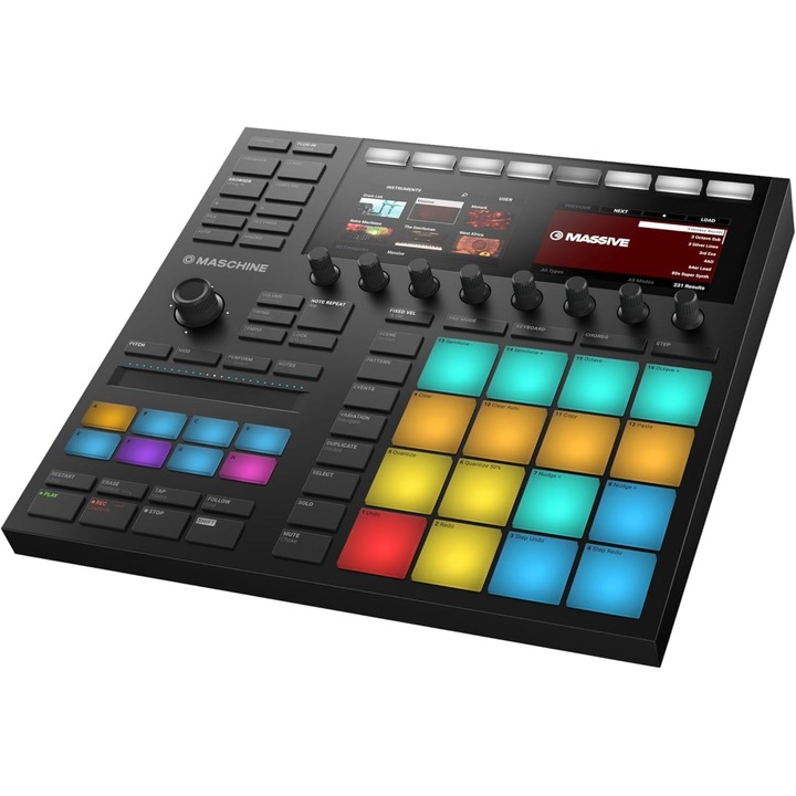 Controller MIDI Native Instruments MASCHINE MK3, 16 Pad-uri RGB, 8 Encodere, USB, Interfata Audio Integrata, Software Inclus, Negru