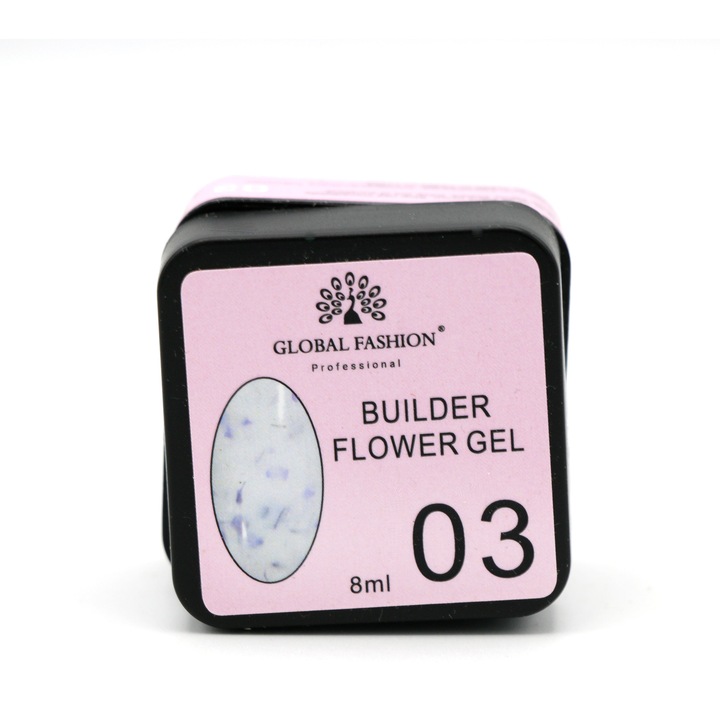 Gel UV pentru modelarea unghiilor Global Fashion, Flower Builder Gel, 8 g, multicolor