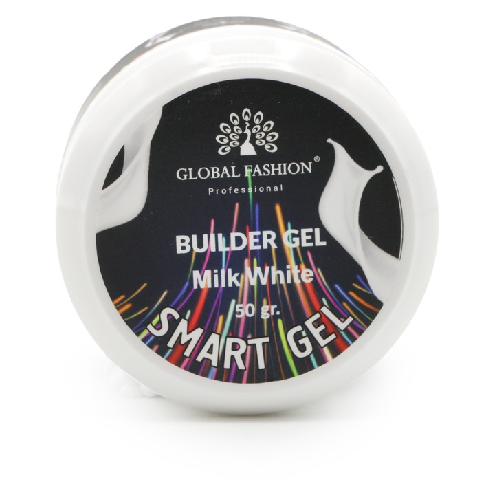 Gel UV constructie Global Fashion, 50 g, milky white, autonivelant