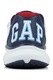 GAP, Pantofi sport din material textil cu garnituri de piele ecologica, Alb, Bleumarin, 32 EU