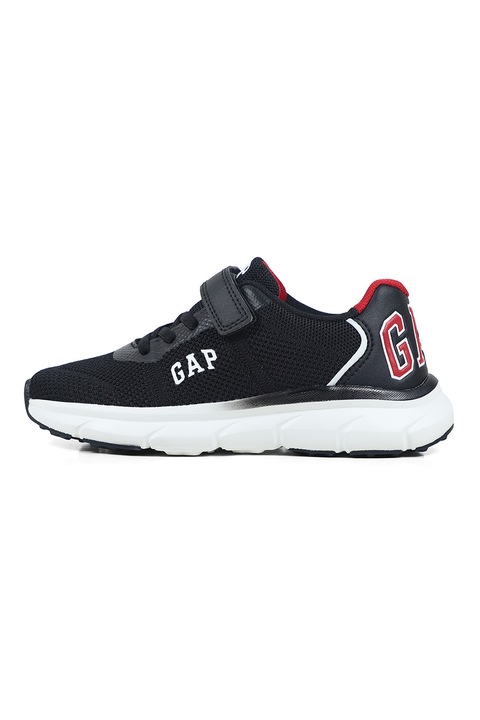 GAP, Pantofi sport din material textil cu garnituri de piele ecologica, Rosu/Alb/Negru