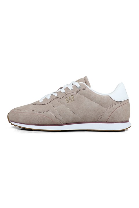 GAP, Pantofi sport de piele intoarsa ecologica cu talpa plata, Maro taupe deschis