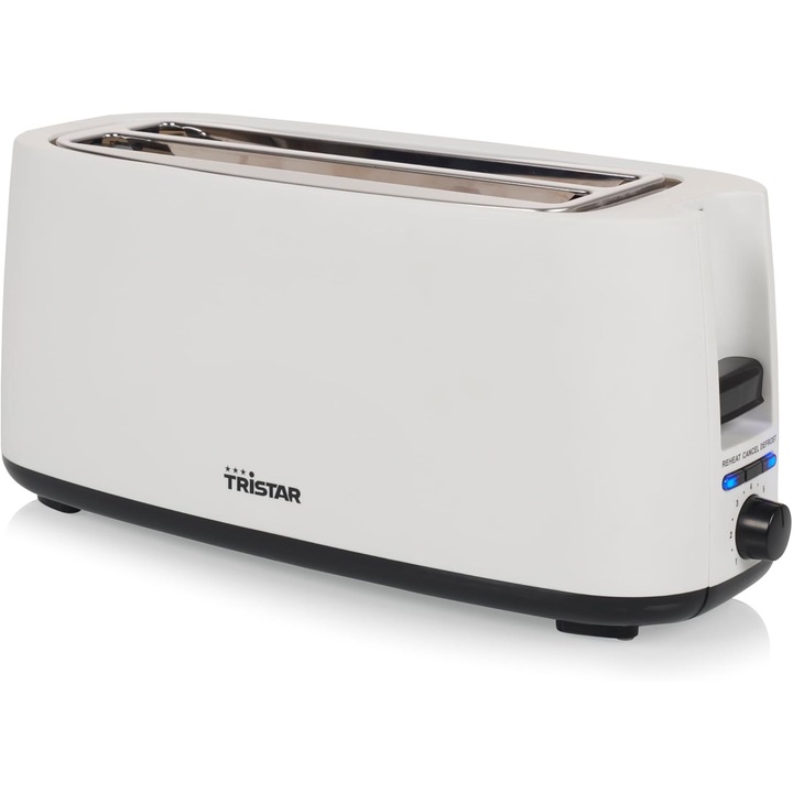 Prajitor paine Tristar BR-1057, 2 fante lungi, 7 nivele rumenire, 1400W, pentru 4 felii