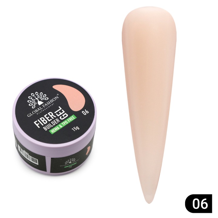 Gel constructor UV 15 g, Global Fashion, 4 Season Jelly Builder Gel 06, semi-transparent, elastic