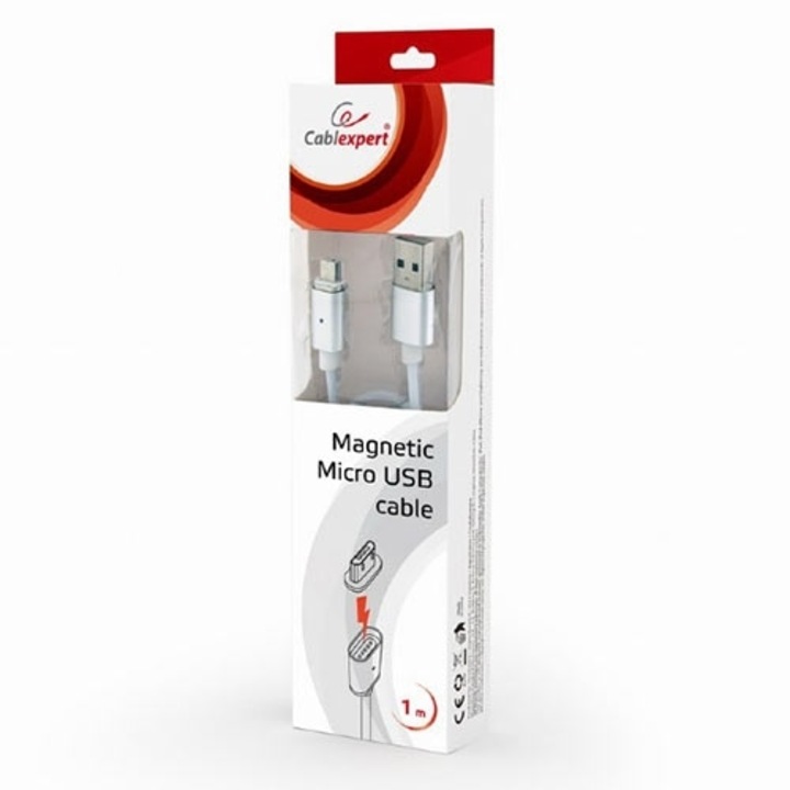 Cablu de date 3-in-1, 1m, Micro USB - Lightning - Type-C, argintiu, set