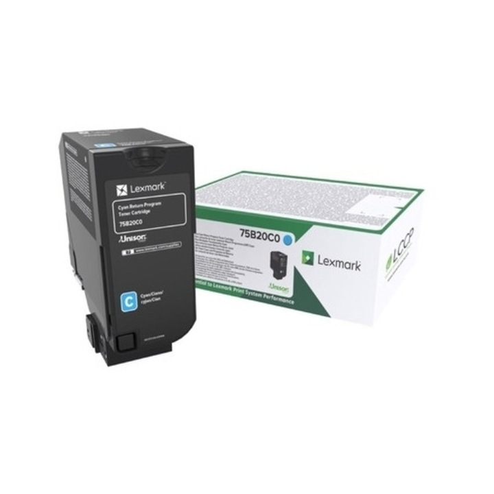 Toner imprimanta laser LEXMARK cyan 10K 75B20C0