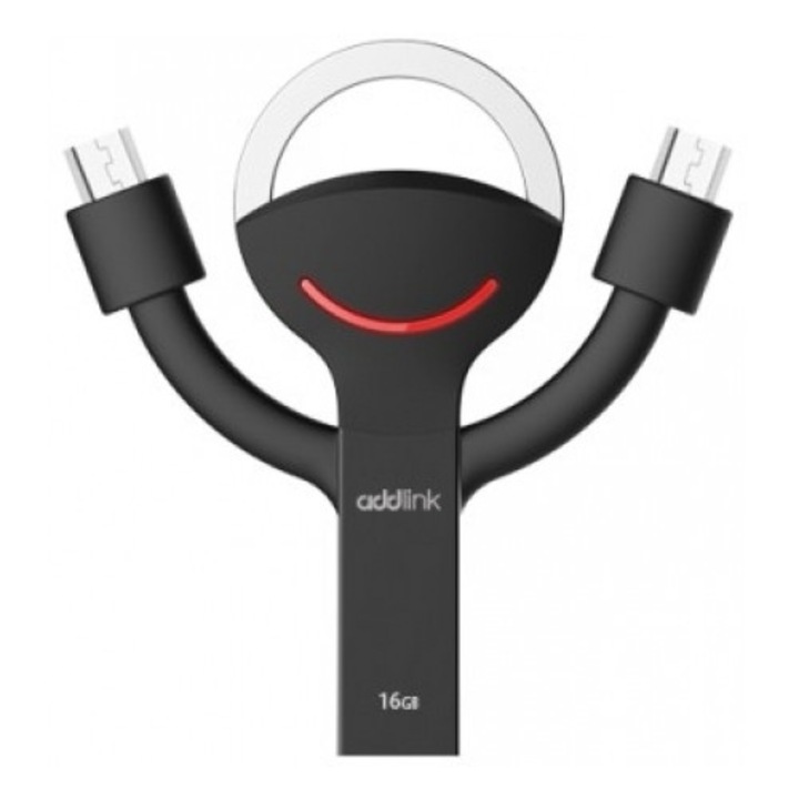 Hub 5 in 1 Addlink 16GB, 2 Micro USB + USB, negru