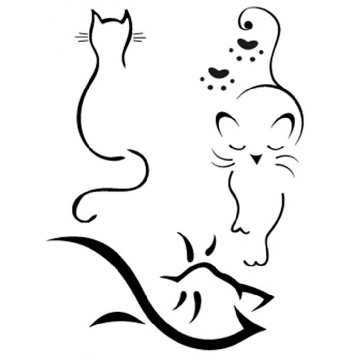 Accesorii auto tuning Simoni Racing AUTOKOLLETA GATES KITTENS, 3 teme, 10 cm