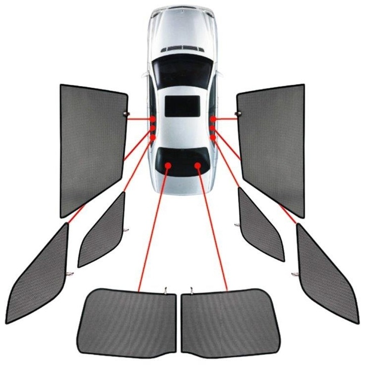 Parasolare auto CarShades pentru LAND ROVER RANGE ROVER L405 5D 2013+, set 8 bucati