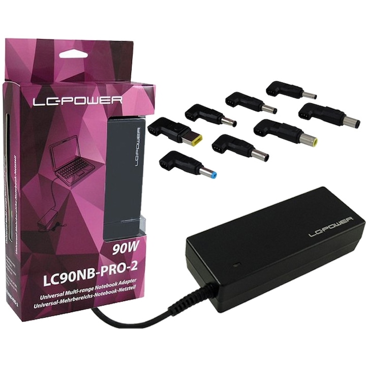 Incarcator laptop LC-POWER 90W, universal, multi-range, model LC90NB-PRO-2