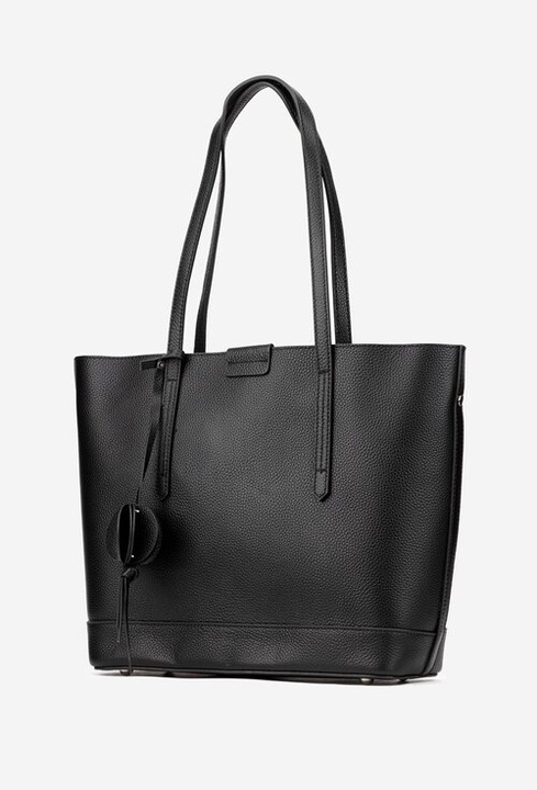 Geanta dama neagra din piele texturata