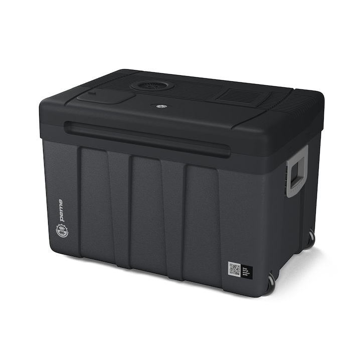 Frigider turistic electric Peme Essential 50, 46.5 litri, 55W, Dual 12V/230V, 2in1 Racire/Incalzire, Capacitate Mare, Camping, Graphite